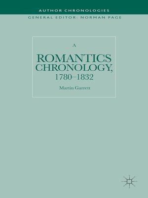 cover image of A Romantics Chronology, 1780-1832